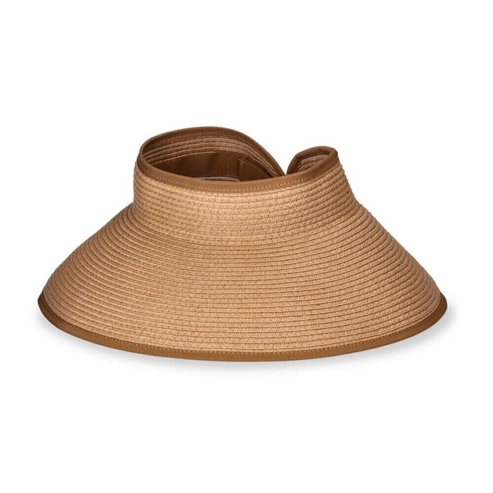 Time and Tru Women’s Packable Straw Visor Hat | Summer Sun Hat - Picture 4 of 4